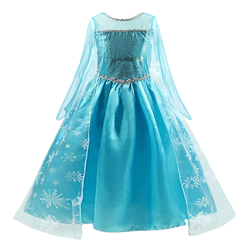 Girls Snow Queen Elsa Kids Costumes for Girl 2025 Carnival Party Prom Gown Robe-Playing Children Clothing Frozen Princess Dress
