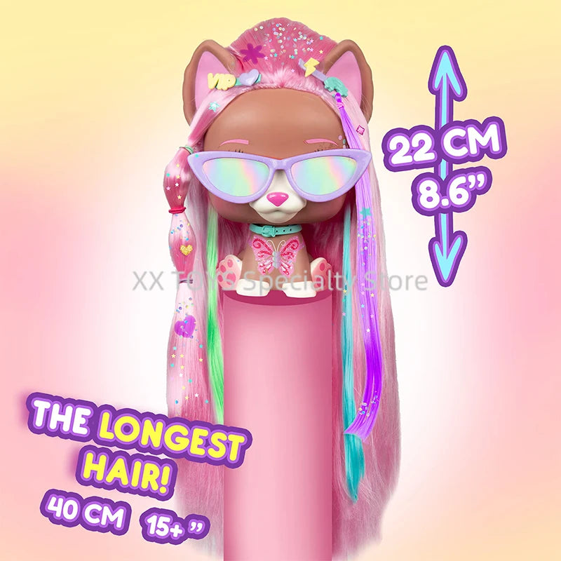 I Love Vip Pets Color Boost Mega Vip Pet Nyla Styling Head Pet Dog Hair Braiding Toys Girls Play House Toys Birthday Gift Set