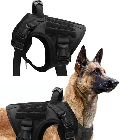 Medium and large dog tactical vest nylon water-repellent tactical training wolf dog harness explosion-proof