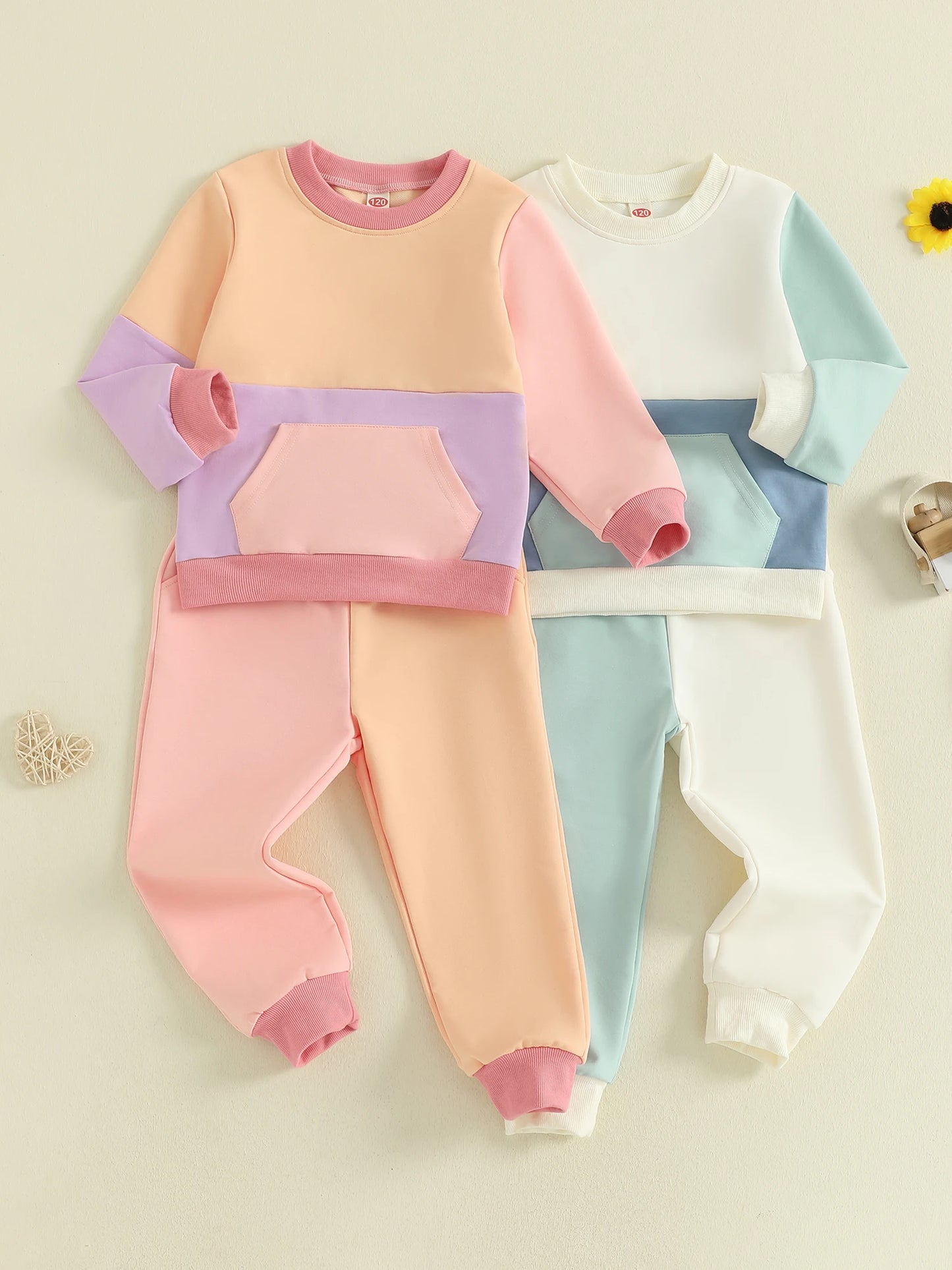 Stylish Toddler 2-Piece Set Cozy Long Sleeve Top with Matching Pants for a Trendy Fall Look
