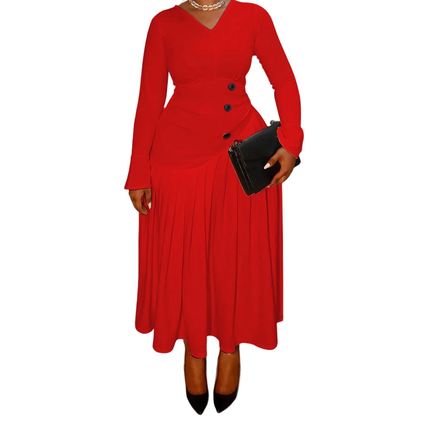 Women s Plus Size Maxi Dress with Short Sleeves and Empire Waist Detail Elegant Long Flowy Dress for Special Occasions
