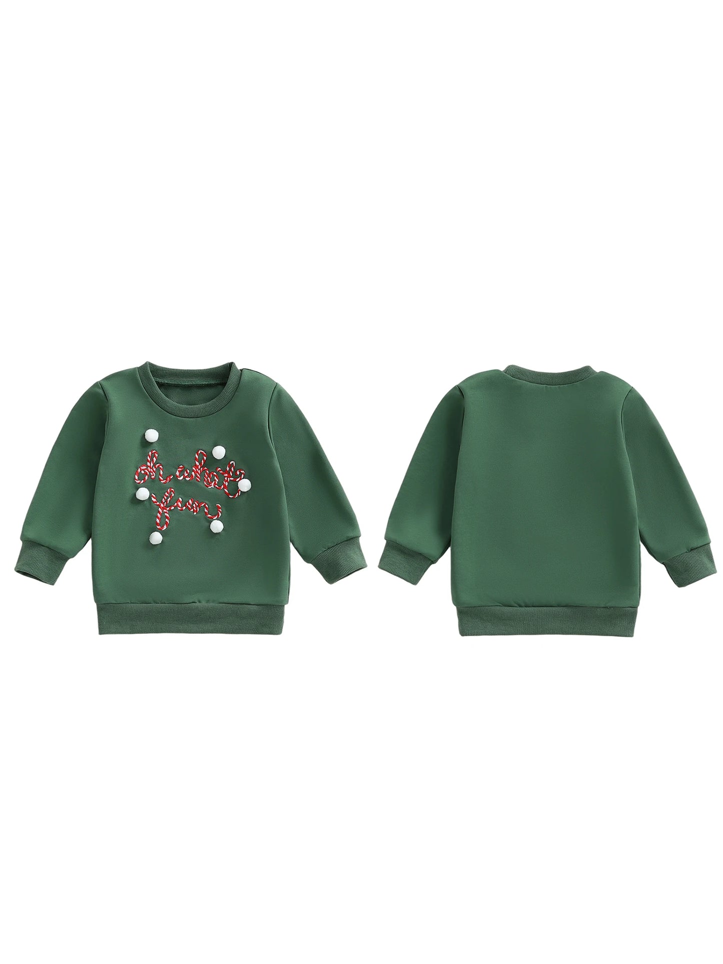 Infant Holiday Sweater with Festive Embroidered Design and Cozy Crew Neck for Winter Celebrations and Photoshoots