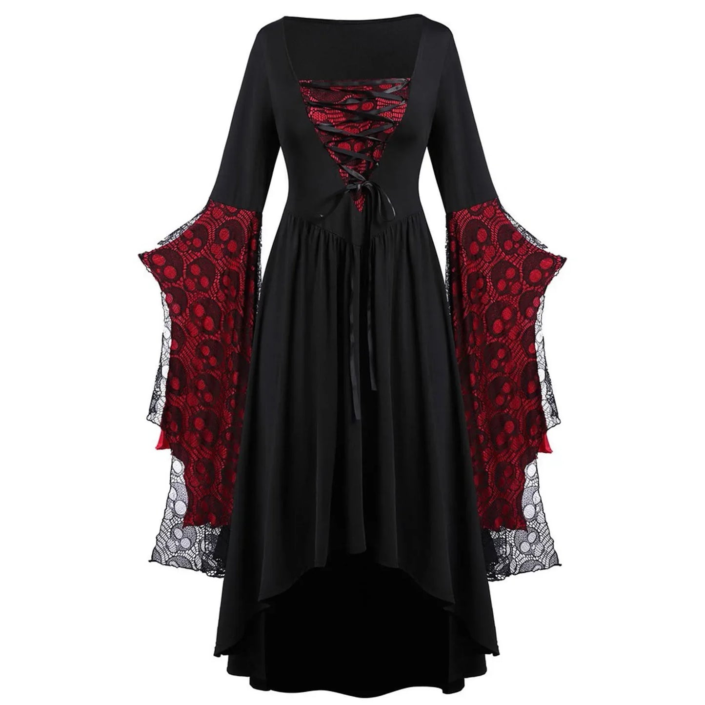 2024 Halloween Roleplay Women's Skeleton Strap Dress Colorful Cross-Border Fashionable Costume Skirt AE Stock Origin China