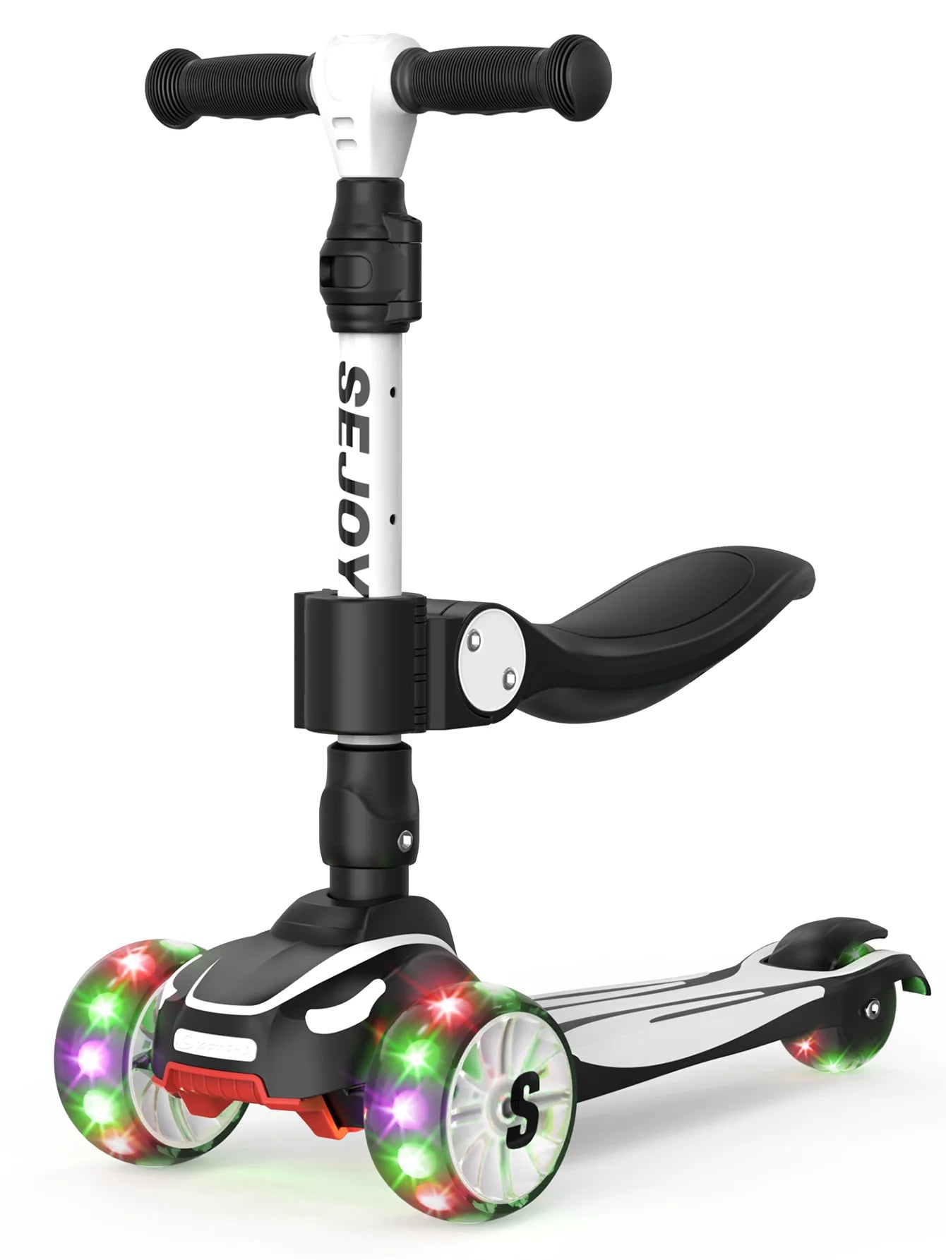 SEJOY Kick Scooter for Kids with 3 Light Up Wheels and Adjustable Height,Children's Foot Scooters,Baby Toys Gift