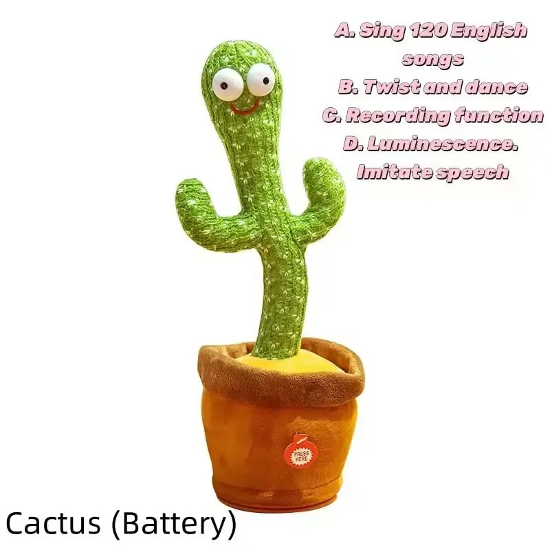 Dancing Talking Cactus Toy Kid Singing Mimicking Repeating Cactus Toy Baby Toddler Boy Girl Gift Recording Voice Interactive Fun