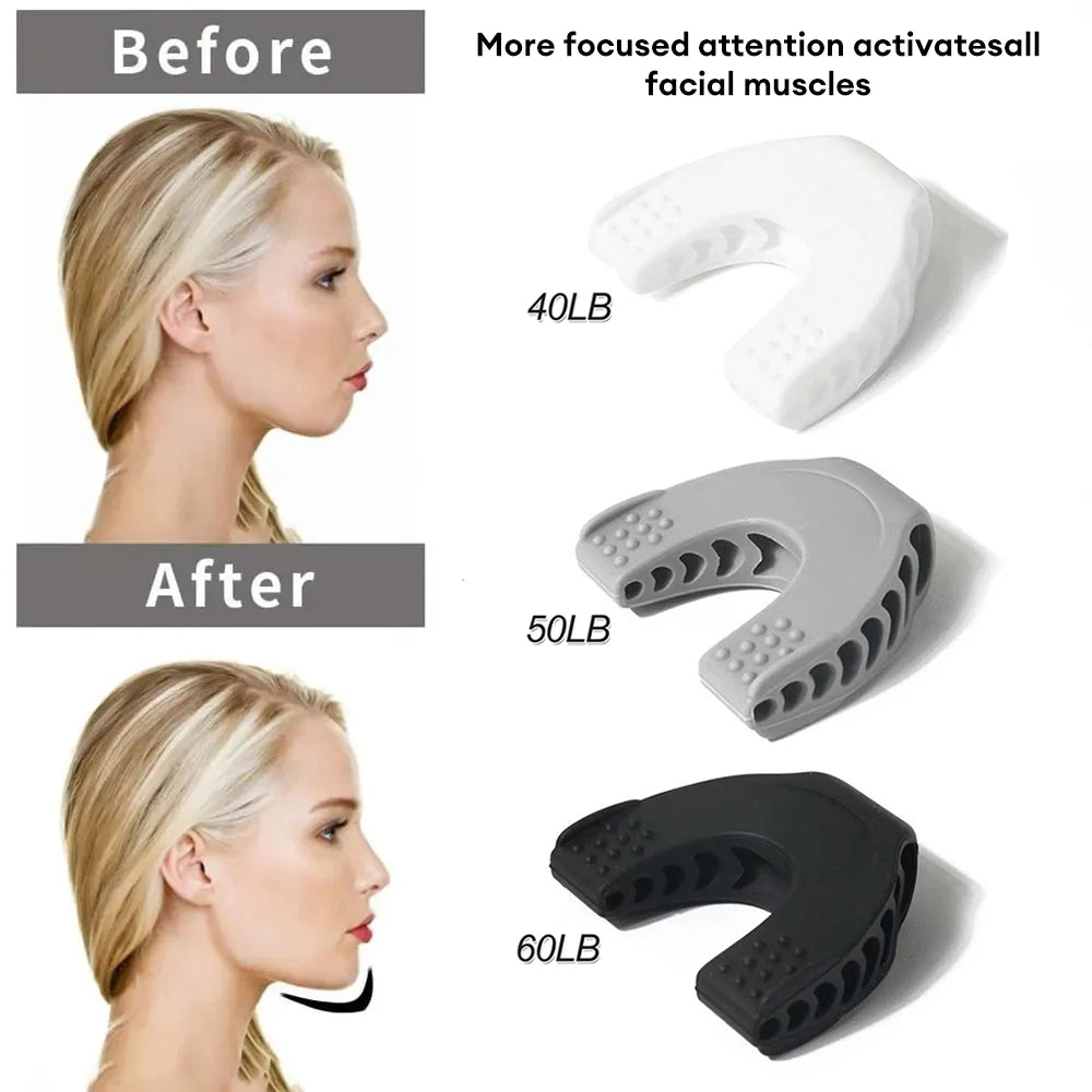 3pcs/set Jaw Exerciser Food Grade Silicone Jaw Line Shaping Tool 40LB 50LB 60LB Three Stages Jaw Trainer