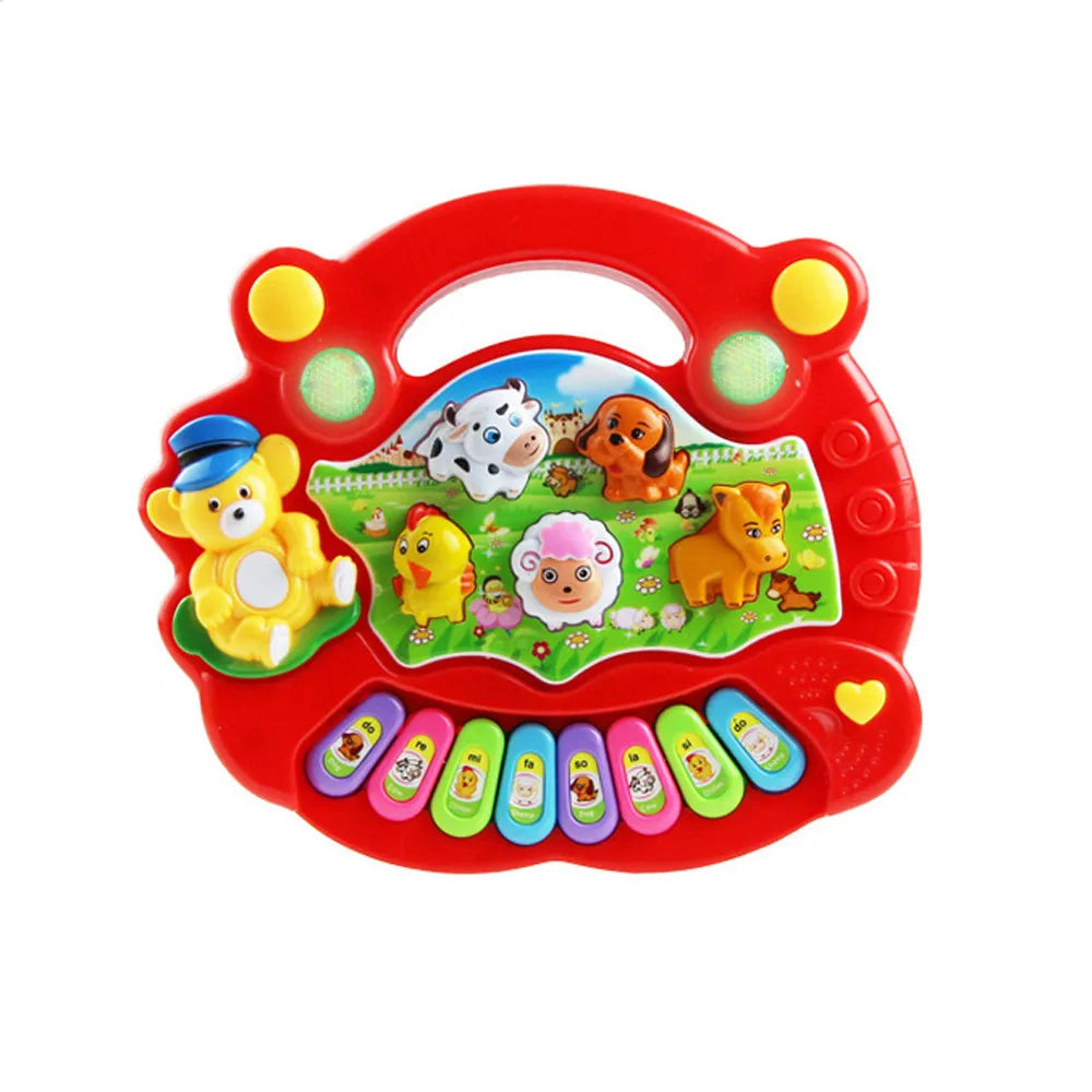 Baby Musical Toy With Animal Sound Kids Piano Keyboard Electric Flashing Music Instrument Early Educational Toys For Children