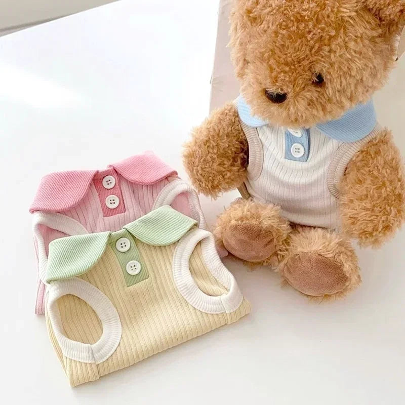 Summer Pet Dog Polo Shirt Breathable Dog Clothes Fashion Puppy Vest Cute Solid Cat Shirt Soft Pet Costumes Chihuahua Dog Clothes