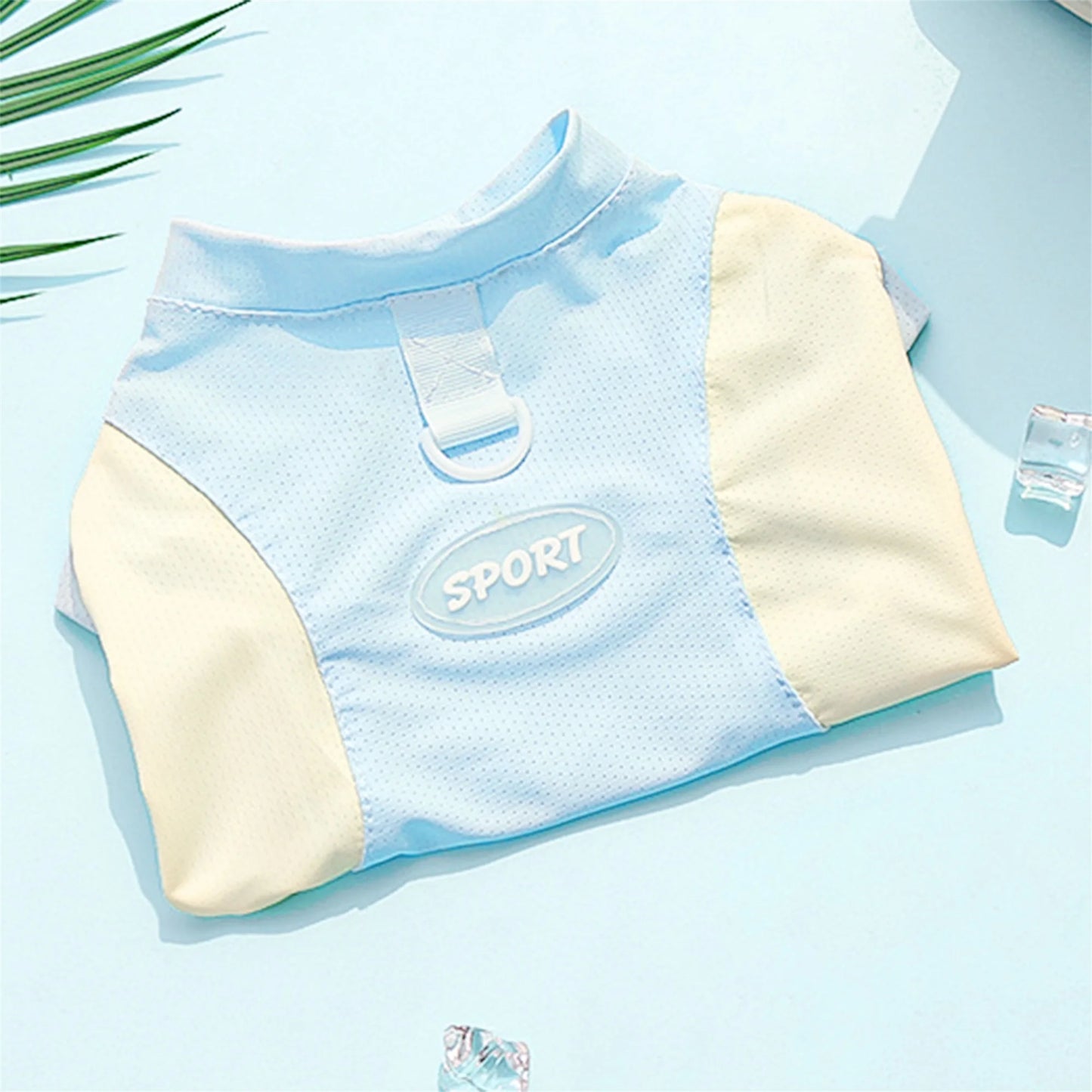 Breathable Cooling Dog T-Shirt with Ice Silk Material for Cats and Puppies - Lightweight and Soft Pet Tank Tops in Contrast