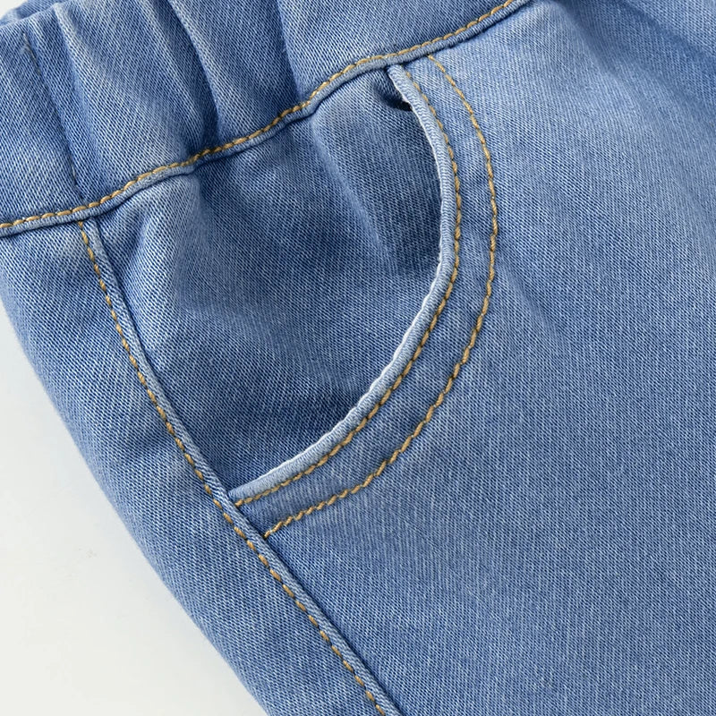 Dave Bella Girls' Long Jeans Casual Spring Autumn Trousers Children Sweet Embroidery Pants Casual Outdoor Jeans DB3242292