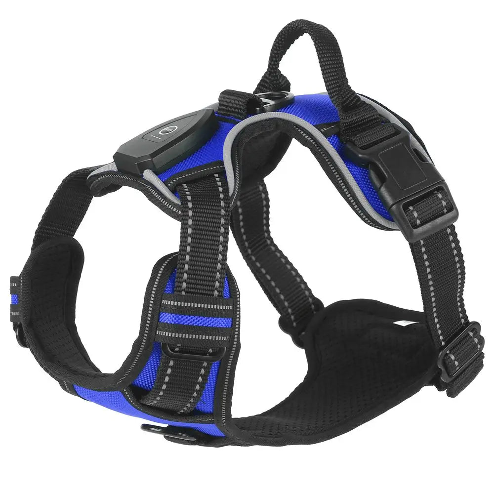 For Light Up Dog Harness Rechargeable LED Dog Harness No Pull Lighted Dog Vest with Handle for Small/Medium/Large Dogs