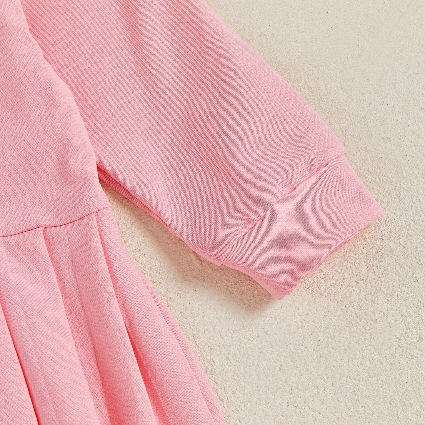 Toddler Baby Girls Dress Fall Fashionable Rugby Embroidery Lapel Long Sleeve Pleated Dress
