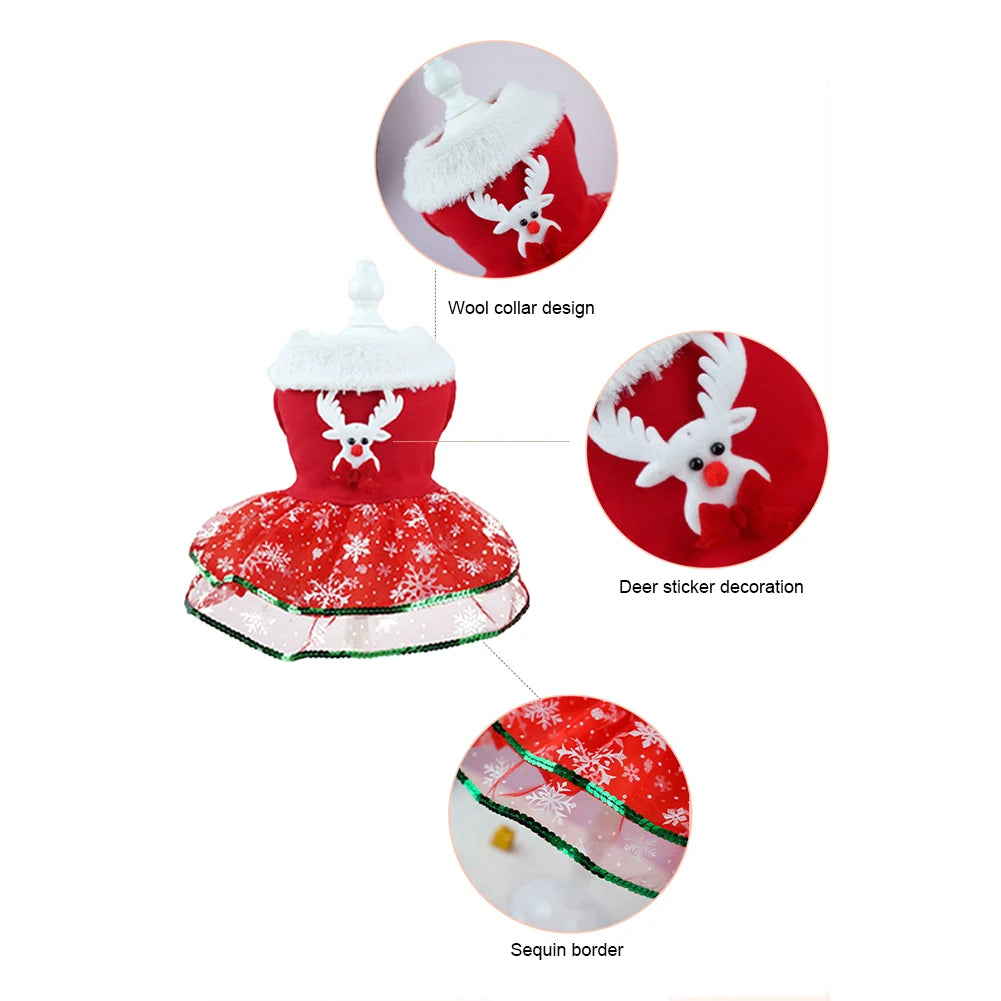 Pet Christmas Dress Christmas Bling Dog Dress Christmas Theme Dog Dress Outfit Christmas Dress Up Supplies