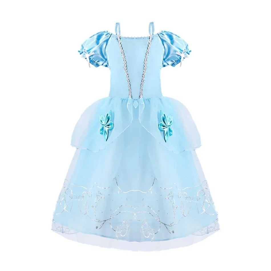 Rapunzel Dress for Girls Cinderella Belle Dress Up Fantasy Children Birthday Party Princess Costume Kids Halloween Clothes