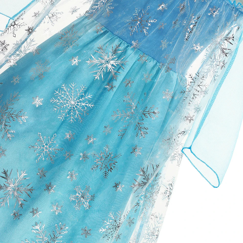 Girls Snow Queen Elsa Kids Costumes for Girl 2025 Carnival Party Prom Gown Robe-Playing Children Clothing Frozen Princess Dress