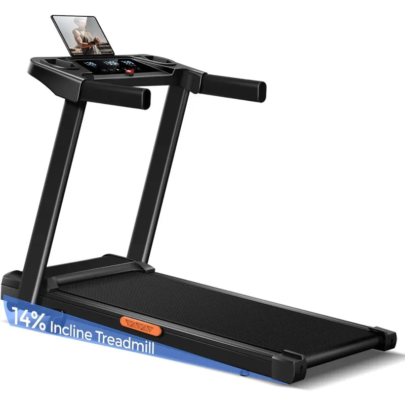 Portable Treadmills for Home with Handle, Foldable Treadmills with 300 Lbs Weight Capacity, 3.0HP Quiet Walking Pad Treadmill
