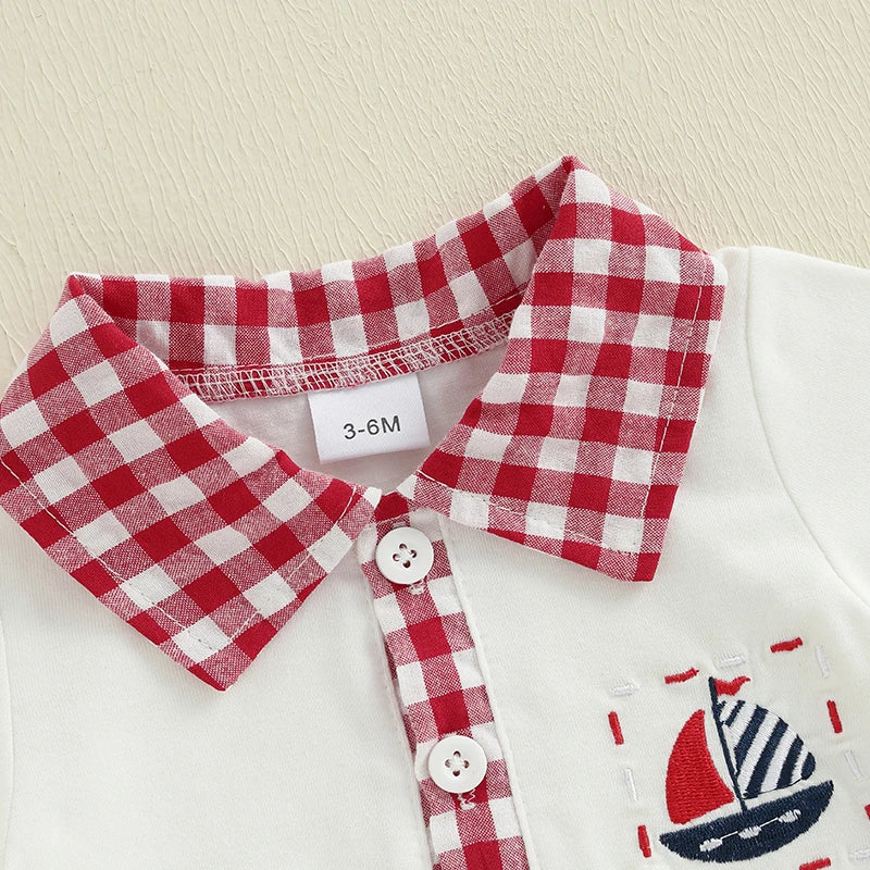 Independence Day Toddler Baby Boy 4th of July Outfits Short Sleeve Lapel Shirt +  Print Shorts Set Toddler Clothes
