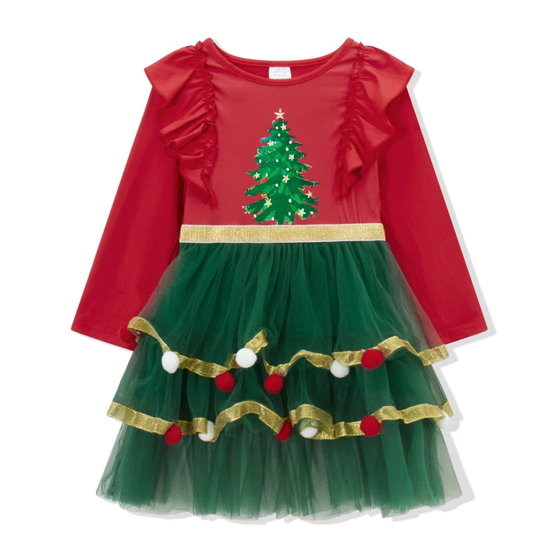 Children s Christmas Santa Claus Costume Round Neck Long Sleeve Dress Party Cosplay Costume for Christmas Celebration