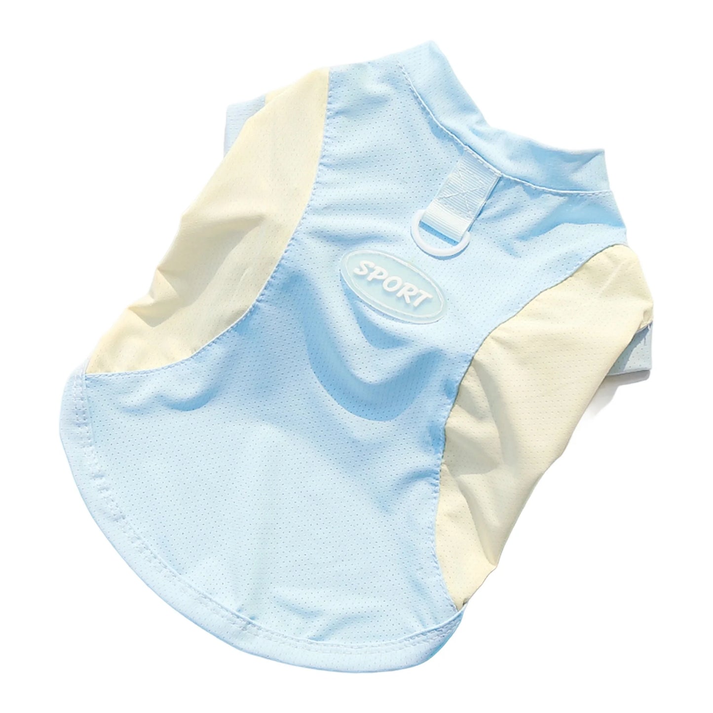 Breathable Cooling Dog T-Shirt with Ice Silk Material for Cats and Puppies - Lightweight and Soft Pet Tank Tops in Contrast