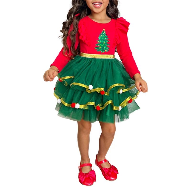 Children s Christmas Santa Claus Costume Round Neck Long Sleeve Dress Party Cosplay Costume for Christmas Celebration