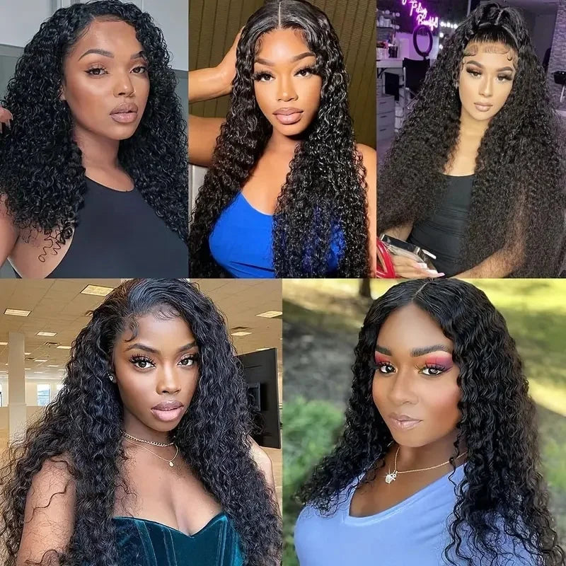 5×5 Lace Front Wigs Human Hair Water Wave 13×4 1B Lace Frontal Wigs 200 Density Transparent Human Hair Wigs