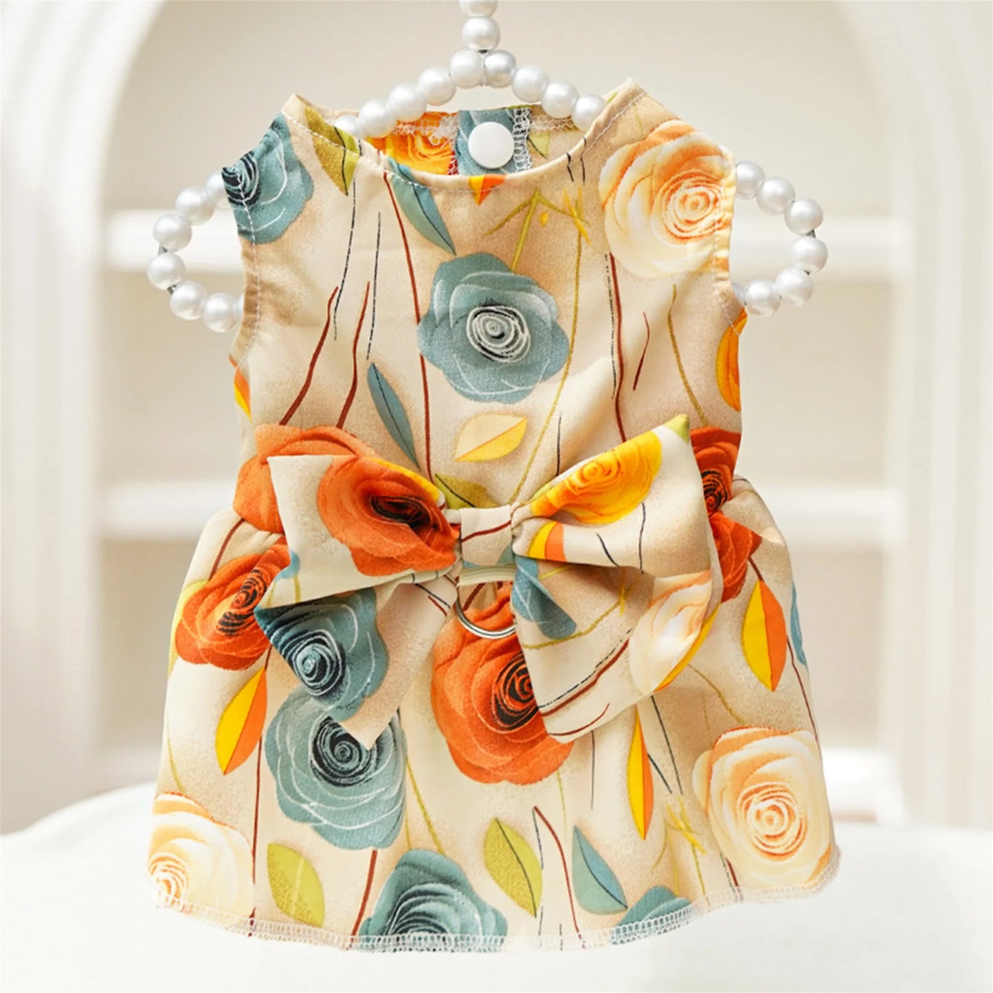 Cute Dog Floral Dress Adorable Pet Puppy Skirt for Small to Medium Sized Female Dogs Perfect for Photoshoots and Outings