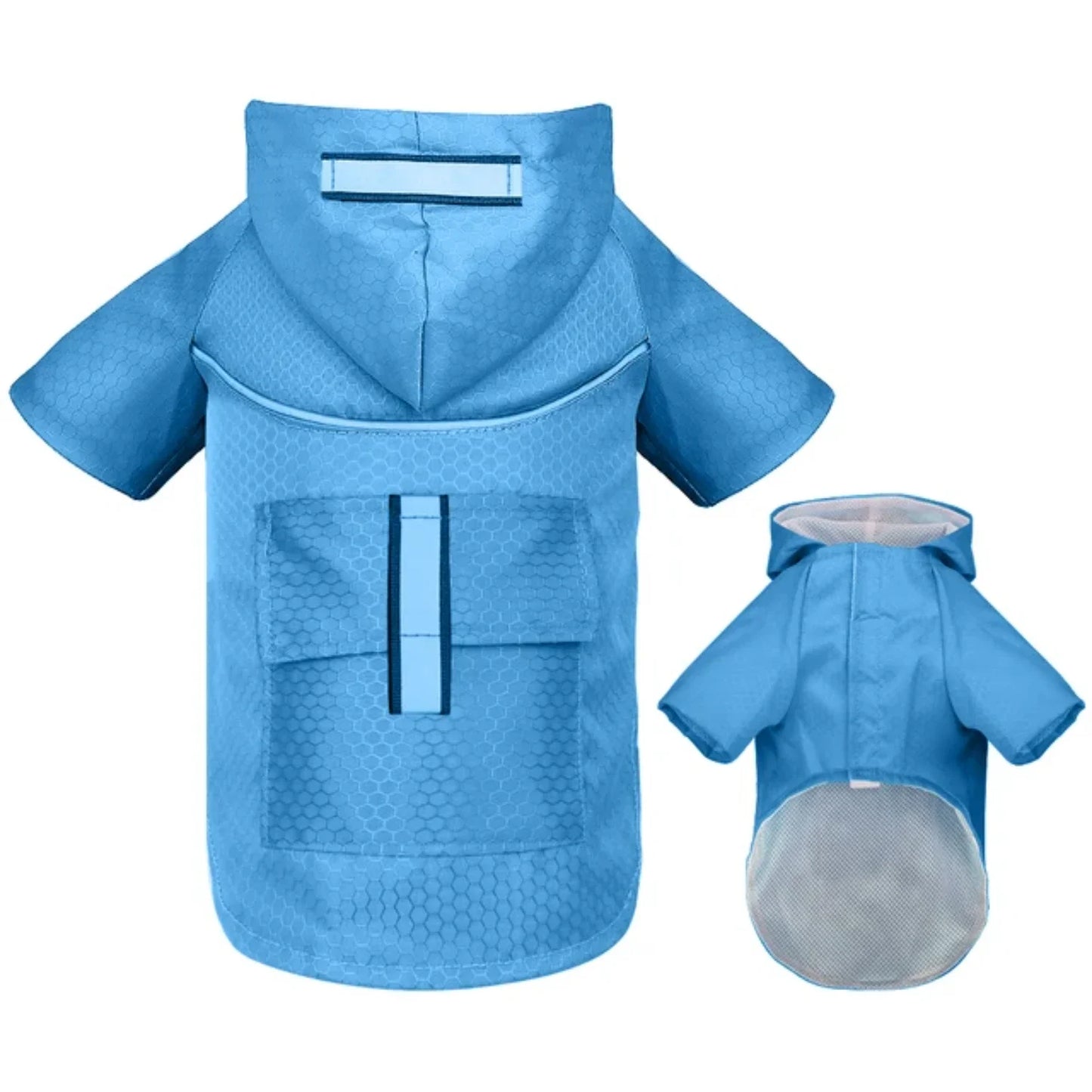 Mesh Breathable Small Dog Raincoat Reflective Durable Dog Pet Clothes with Hood Pocket Puppy Rain Jacket  Small Medium Dog