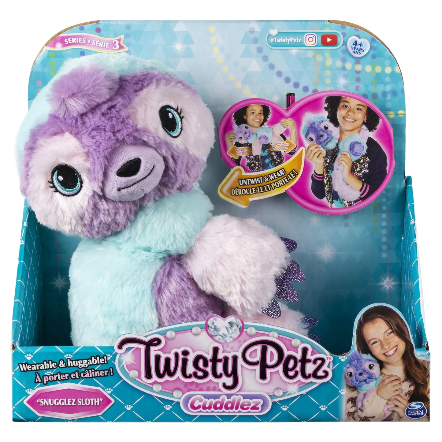 Twisty Petz Cuddlez Snowpuff Unicorn Transforming Wearable Plush Pet Toys Snugglez Sloth Cuddlez Puppy Collectible Plush for Kid