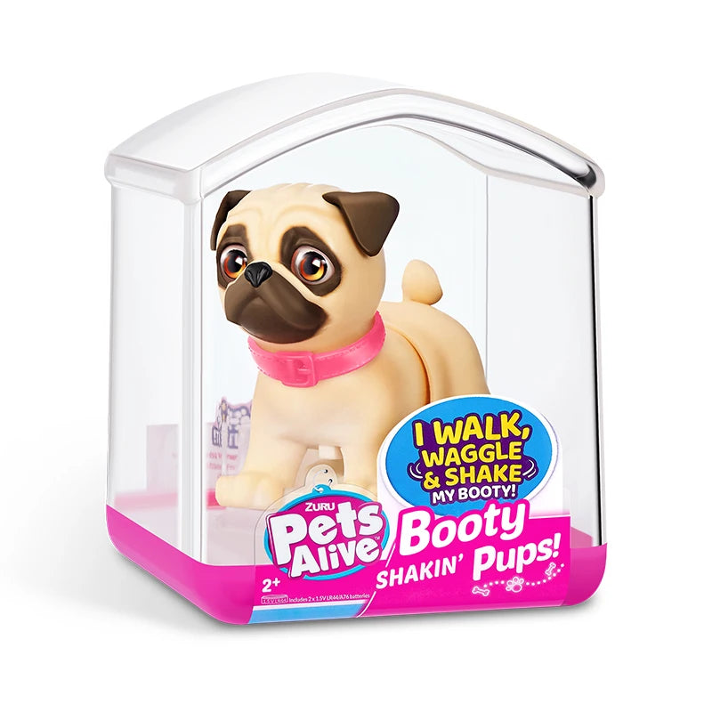Pets Alive Booty Shakin' Pups Interactive Mini Dog Toys That Walk and Waggle Simulation Electronic Puppy Toys for Children