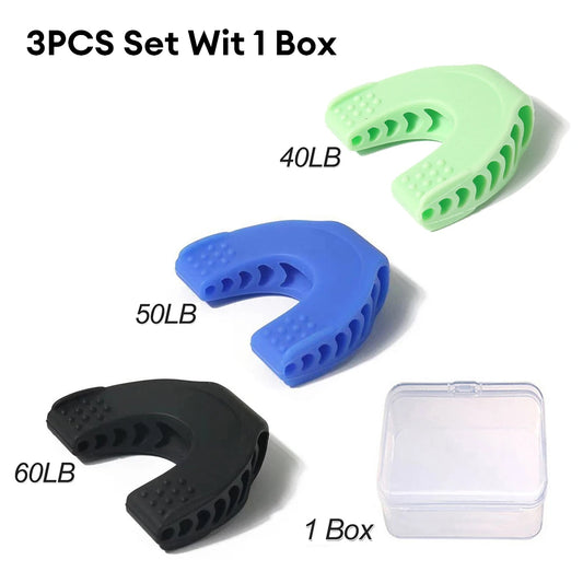 3pcs/set Jaw Exerciser Food Grade Silicone Jaw Line Shaping Tool 40LB 50LB 60LB Three Stages Jaw Trainer