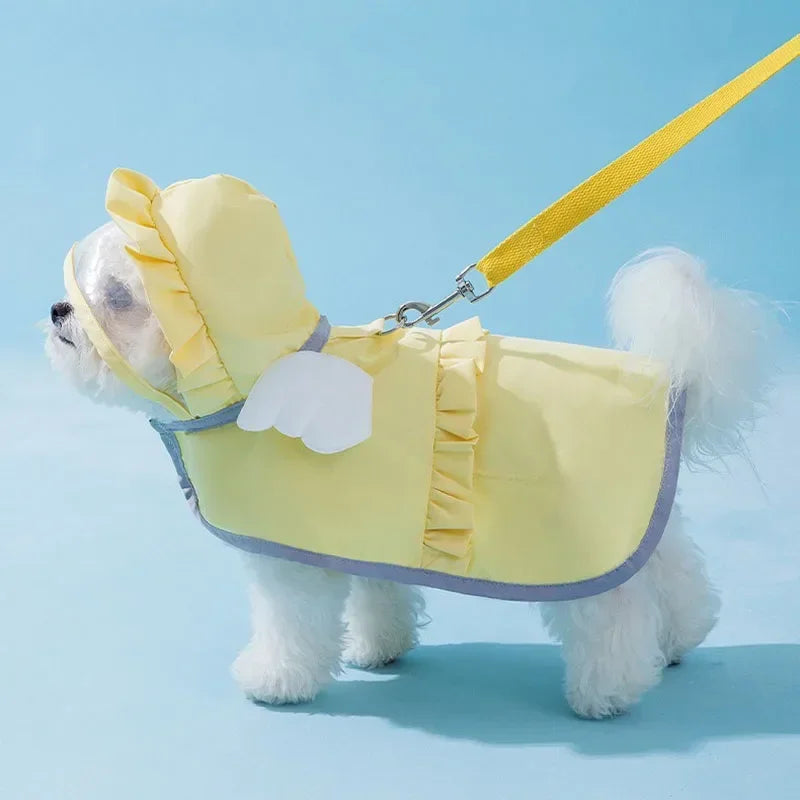 Pet Dog Angel Raincoat Summer Rain Waterproof Dog Clothes Small Dogs Out Cape Style Poncho Supplies Dog Accessories Pet Clothes