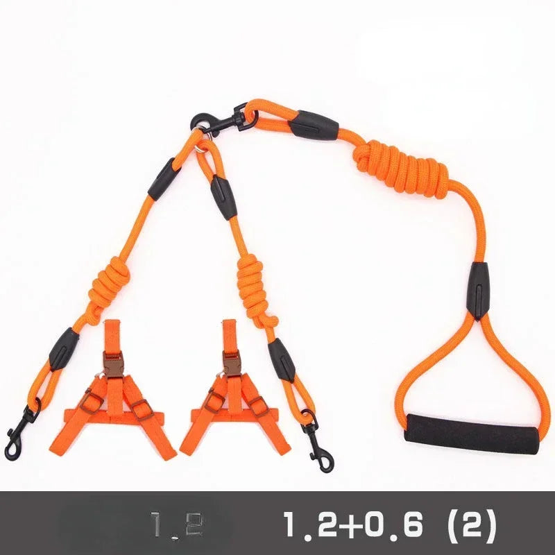 Leashes Dogs 2 Double Accessories Small for Leash Pet Chihuahua Dog 2 Ways Pet Nylon Dogs Lead Double Twin Coupler Stuff Black