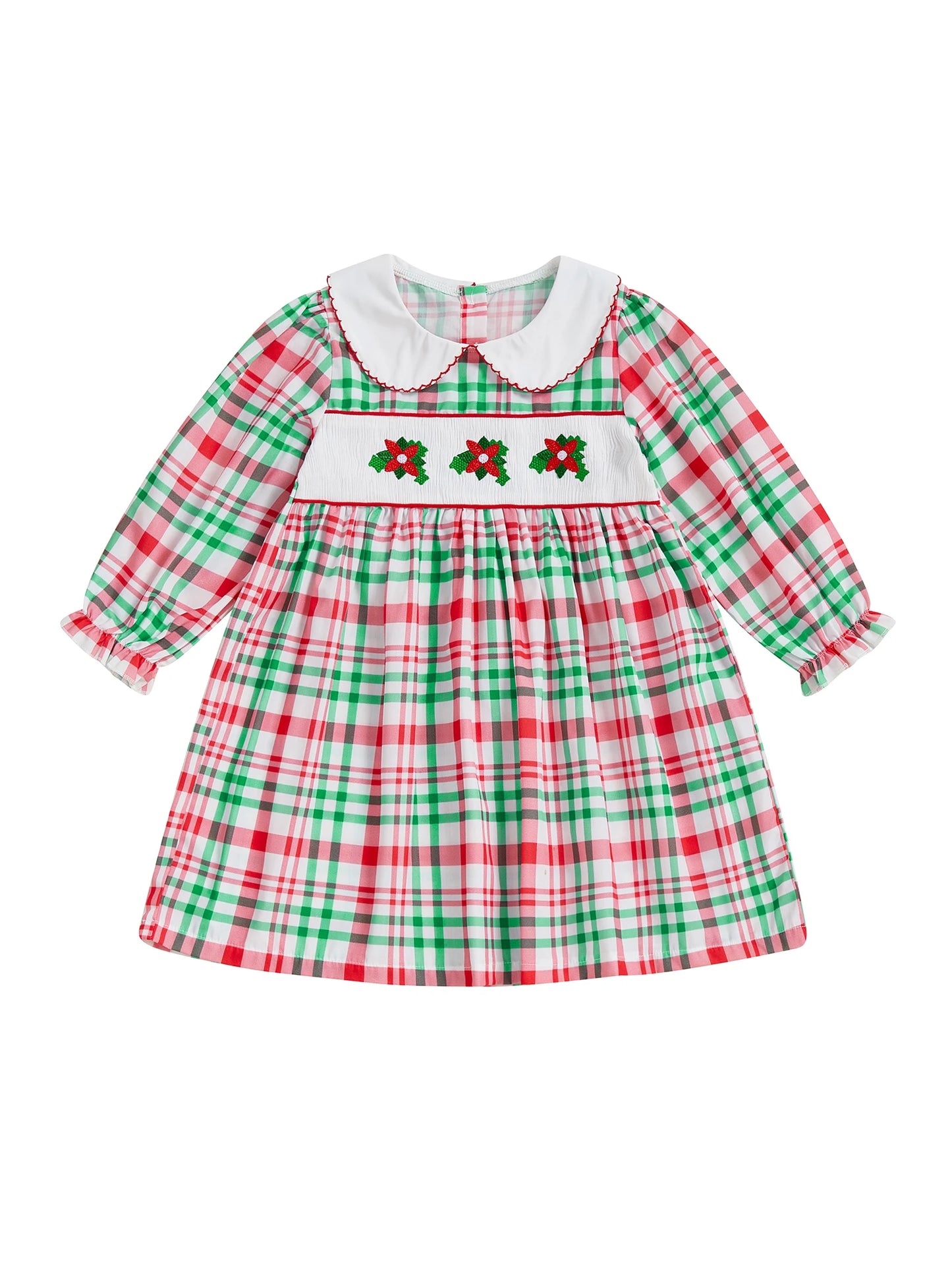 Infant Baby Girl Christmas Outfit Reindeer Applique Plaid Button Down Shirt and Suspender Pants Set