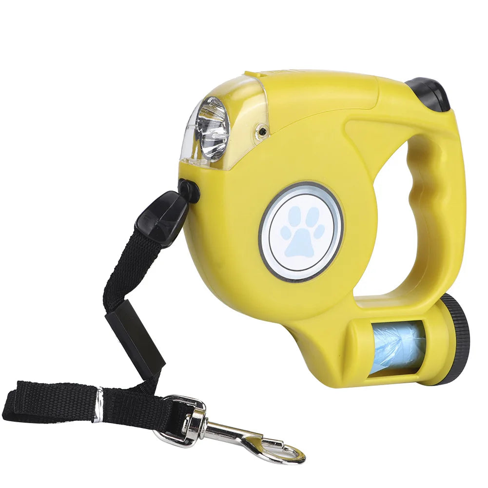 Pet Leash, Dog Automatic Retractable Leash with Light, Three-in-one Automatic Leash Outdoor Dog Walking Leash
