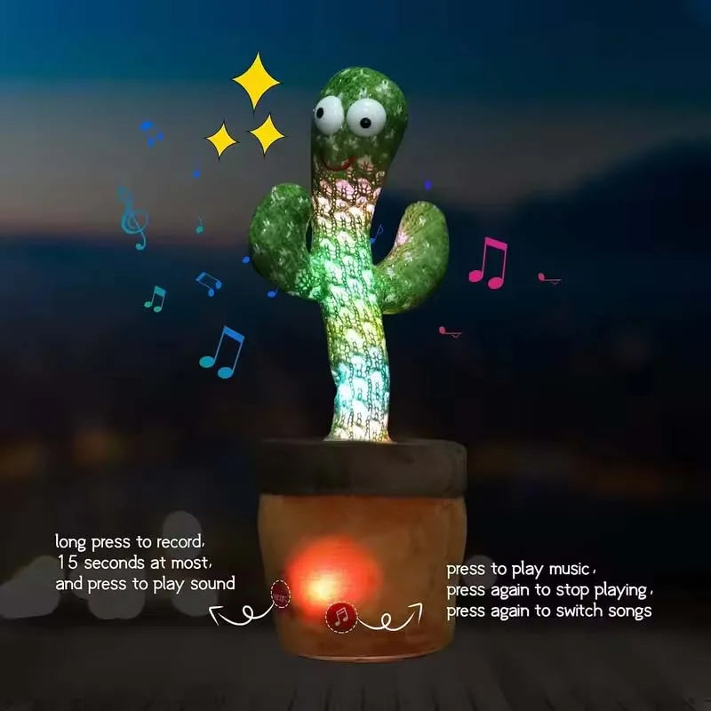 Dancing Talking Cactus Toy Kid Singing Mimicking Repeating Cactus Toy Baby Toddler Boy Girl Gift Recording Voice Interactive Fun
