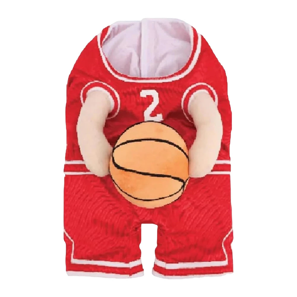 Dog Basketball Player Costume with Ball Pet Halloween Costume Funny Dress Up Sports Outfit for Halloween Party Costume Props