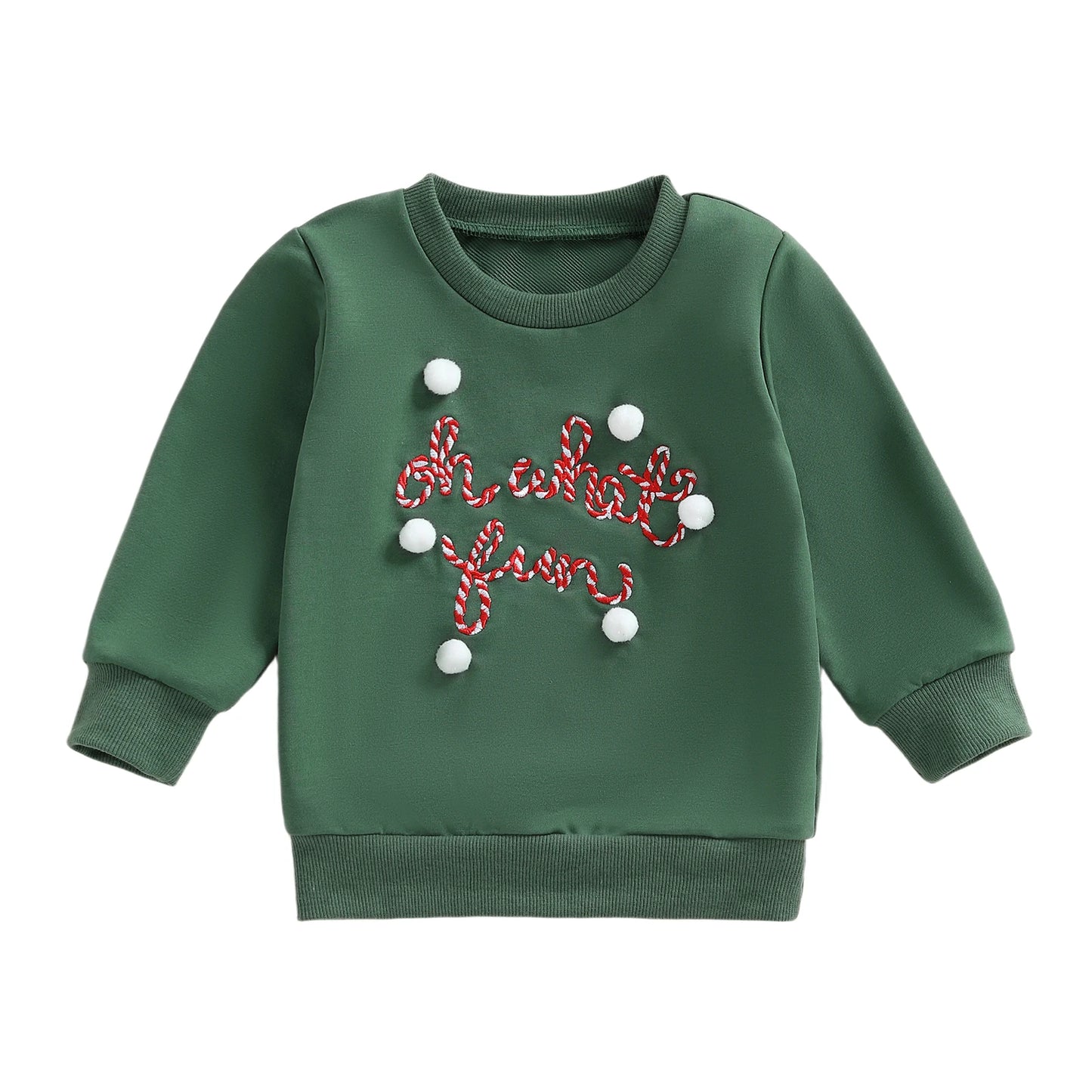 Infant Holiday Sweater with Festive Embroidered Design and Cozy Crew Neck for Winter Celebrations and Photoshoots