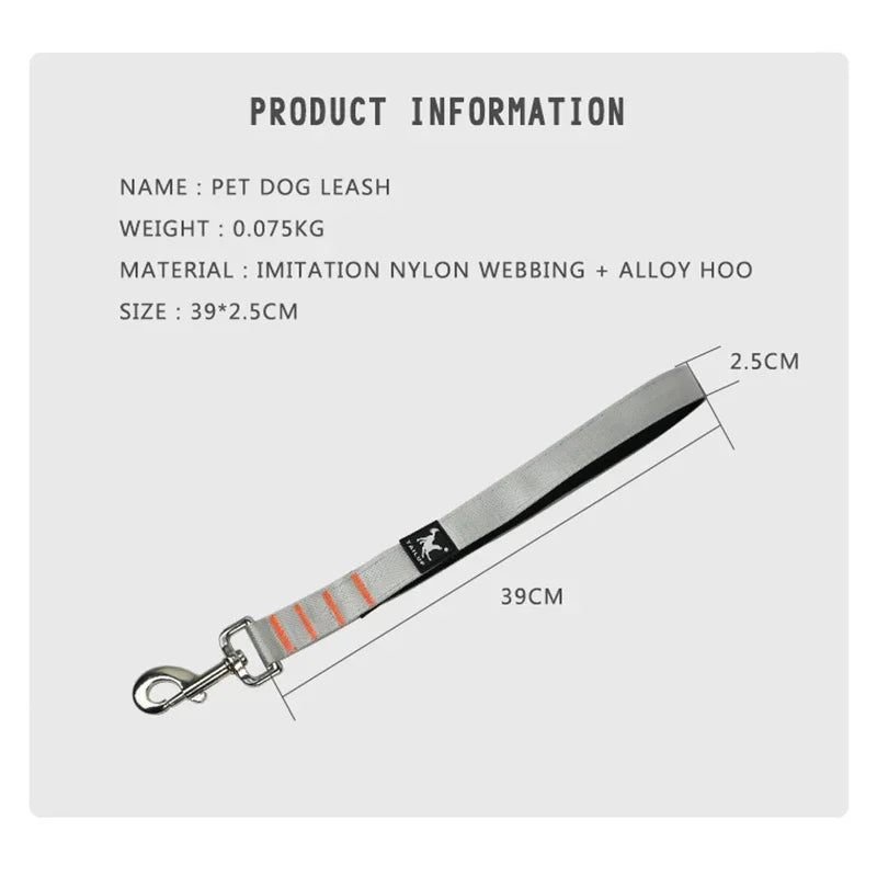 Short Dog Leash Durable Pet Car Seat Belt Pet Traction Leash for Dogs Cats Training Outdoor Walking Jogging Dog Accessories