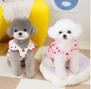 Strawberry Pattern Summer Dress for Dog Pet Clothing Dog Suspender Skirt Cats Puppy Cute Dog Costume Supplies