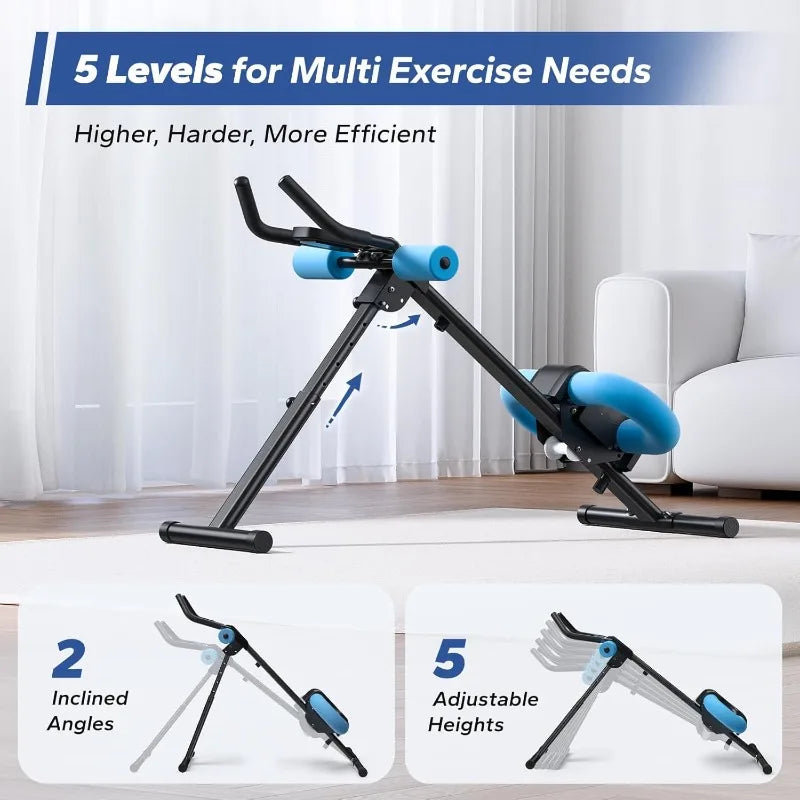 Ab Machine, Ab Workout Equipment, Adjustable Ab Trainer Machine for Abs Workout at Home Gym, Foldable