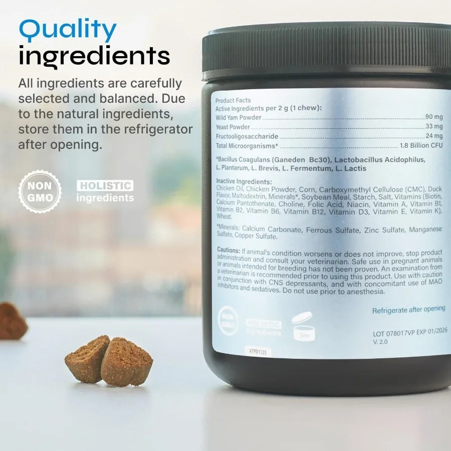 Probiotics for Dogs Probiotic Chews for Digestive and Gut Health Dental Immune System Support Chewable Prebiotic Soft Treats Wi